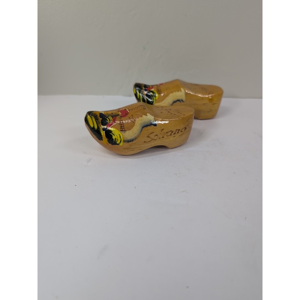 Vintage Holland Dutch Solvang Wooden Shoes Salt and Pepper Shakers